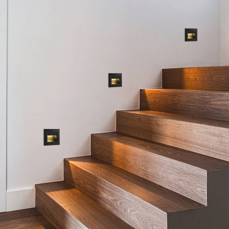 Brilagi - LED Schodišťové svítidlo STEP LIGHT LED/1,5W/230V IP44 černá