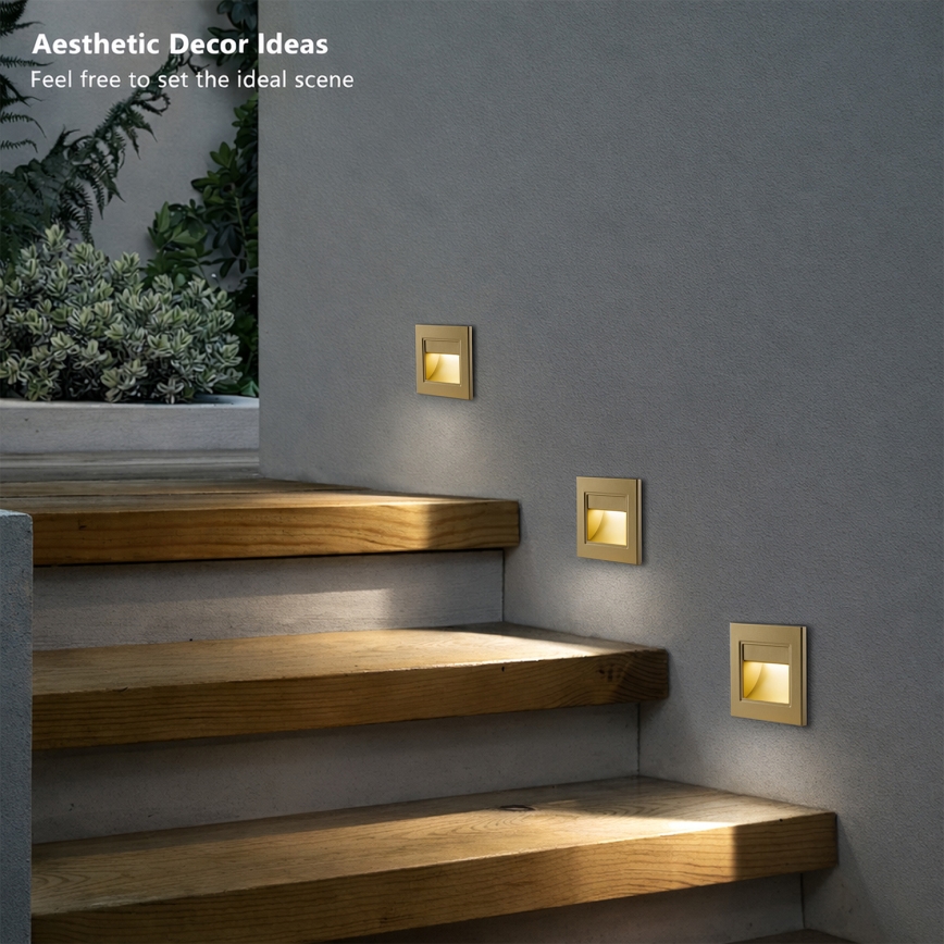 Brilagi - LED Schodišťové svítidlo STEP LIGHT LED/1,5W/230V IP44 zlatá