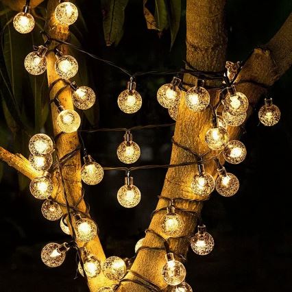 Brilagi - LED Solární dekorační řetěz BUBBLE 100xLED/8 funkcí 10m IP65 teplá bílá 600 mAh