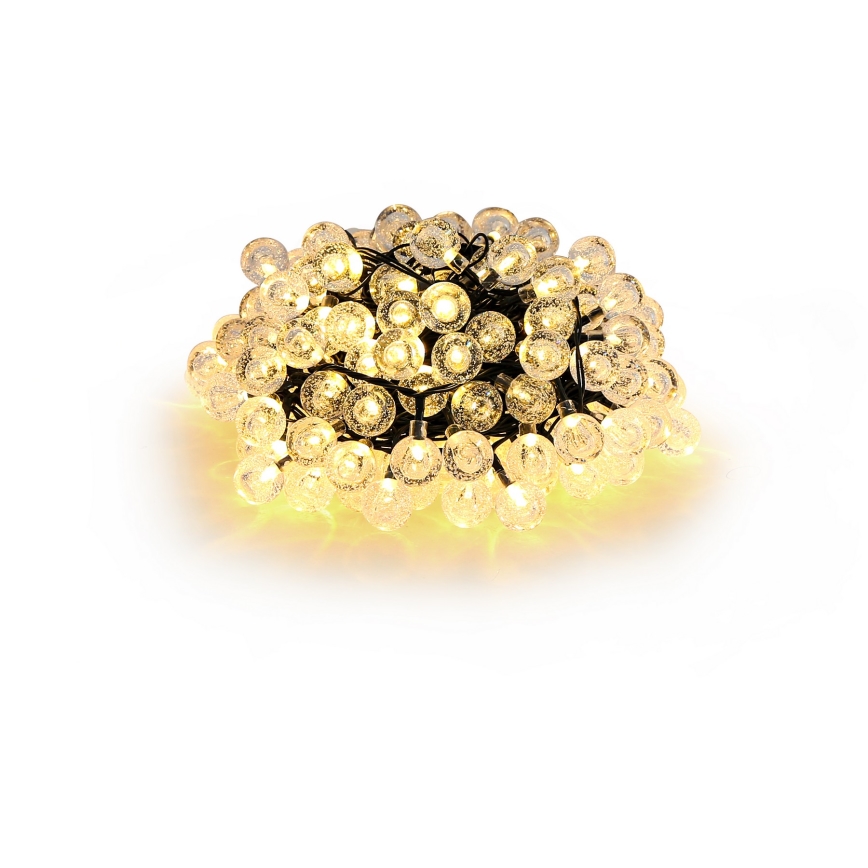 Brilagi - LED Solární dekorační řetěz BUBBLE 100xLED/8 funkcí 10m IP65 teplá bílá 600 mAh