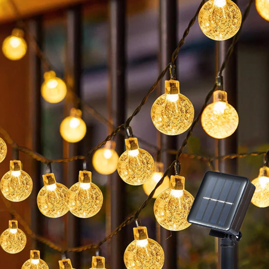 Brilagi - LED Solární dekorační řetěz BUBBLE 50xLED/8 funkcí 7m IP65 teplá bílá 600 mAh