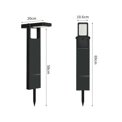 Brilagi - LED Solární lampa SUN SPIKE LED/4W/3,7V 2200 mAh IP44