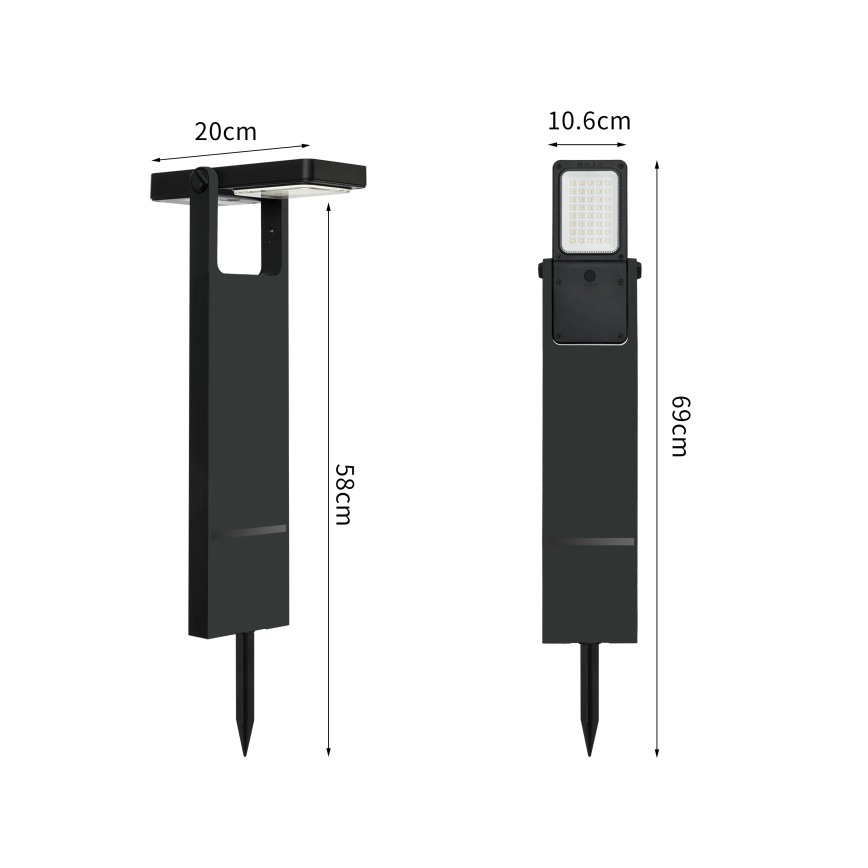 Brilagi - LED Solární lampa SUN SPIKE LED/4W/3,7V 2200 mAh IP44