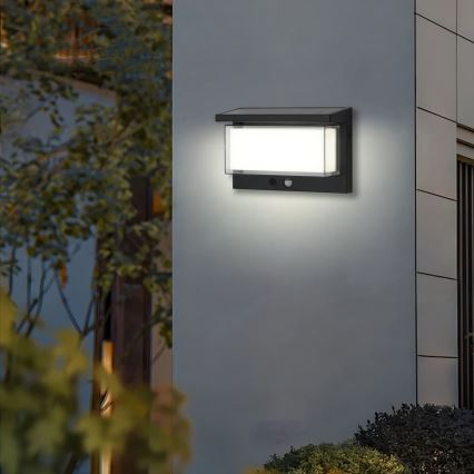 Brilagi - LED Solární nástěnné svítidlo se senzorem SUN LUME LED/10W/3,7V 4000 mAh IP44