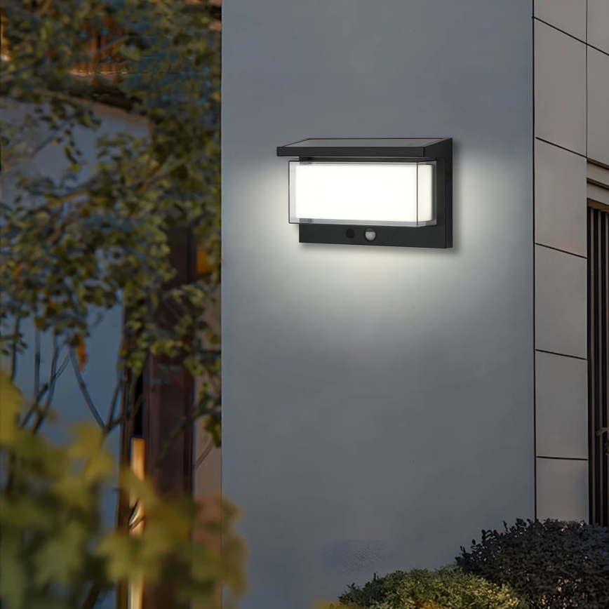 Brilagi - LED Solární nástěnné svítidlo se senzorem SUN LUME LED/10W/3,7V 4000 mAh IP44