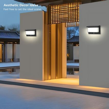Brilagi - LED Solární nástěnné svítidlo se senzorem SUN LUME LED/10W/3,7V 4000 mAh IP44