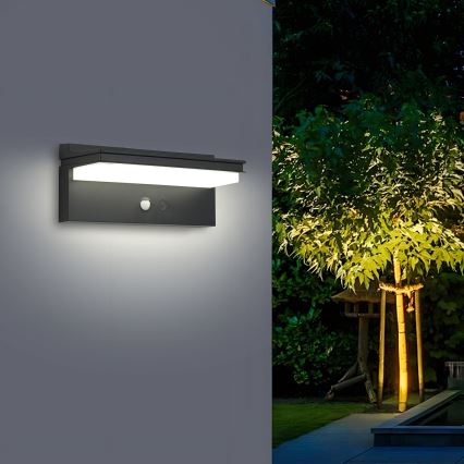 Brilagi - LED Solární nástěnné svítidlo se senzorem SUN SENSE LED/10W/3,7V 4000 mAh IP44