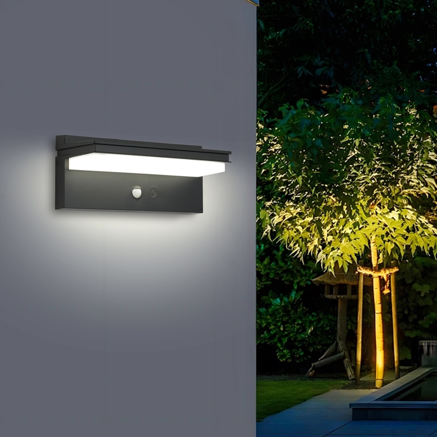 Brilagi - LED Solární nástěnné svítidlo se senzorem SUN SENSE LED/10W/3,7V 4000 mAh IP44