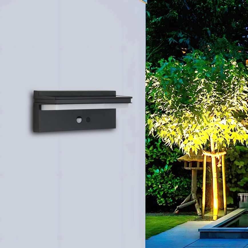 Brilagi - LED Solární nástěnné svítidlo se senzorem SUN SENSE LED/10W/3,7V 4000 mAh IP44