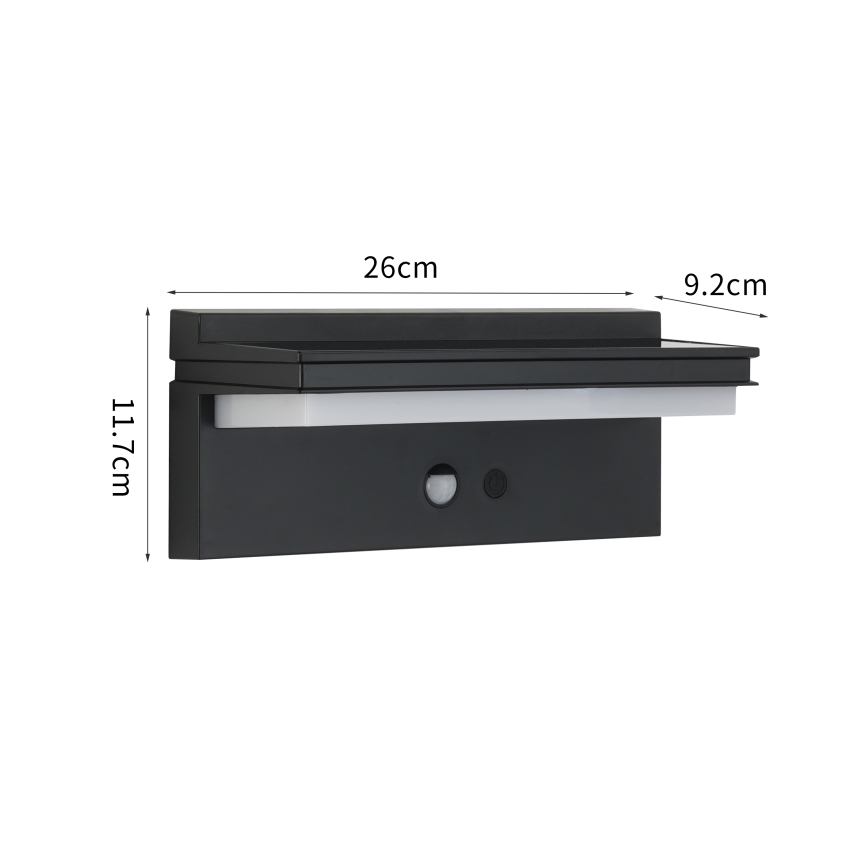 Brilagi - LED Solární nástěnné svítidlo se senzorem SUN SENSE LED/10W/3,7V 4000 mAh IP44