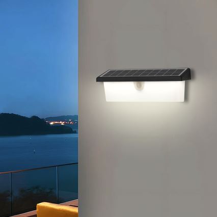 Brilagi - LED Solární nástěnné svítidlo se senzorem SUN RAY LED/6W/3,7V 2200 mAh IP44