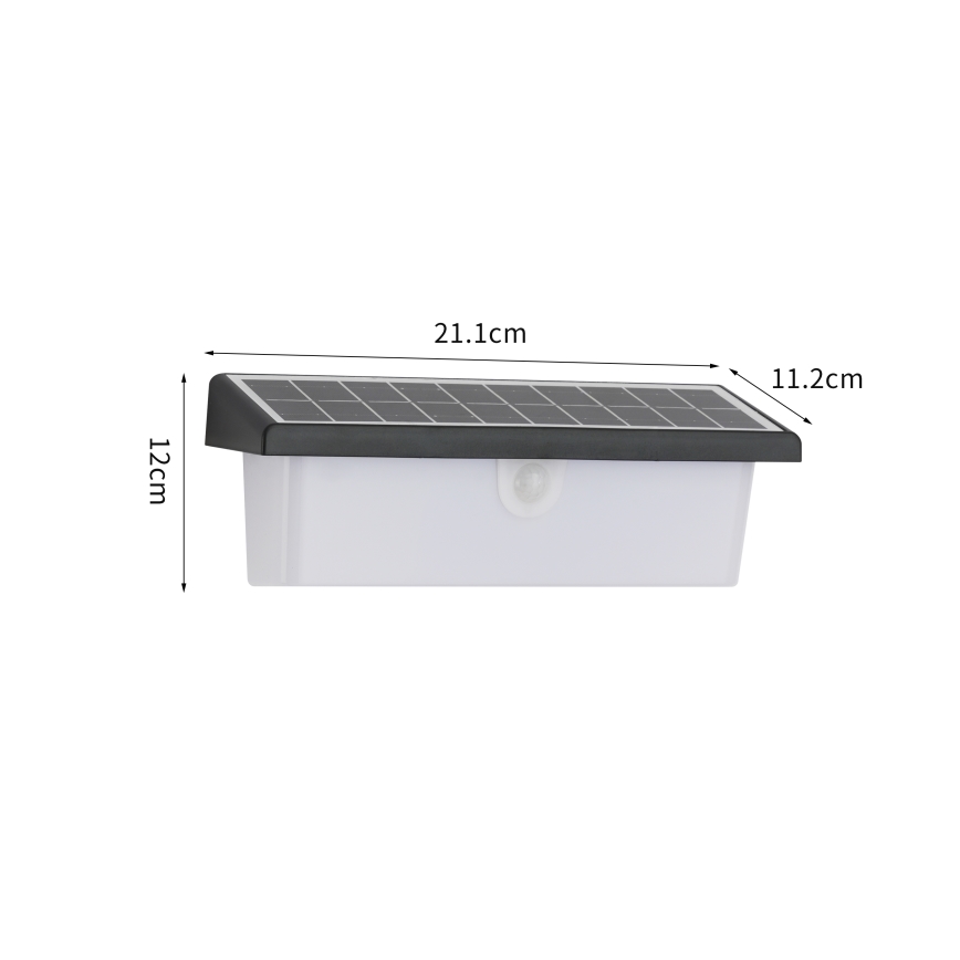 Brilagi - LED Solární nástěnné svítidlo se senzorem SUN RAY LED/6W/3,7V 2200 mAh IP44