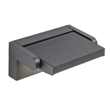 Brilagi - LED Solární nástěnné svítidlo se senzorem pohybu a soumraku ANKLE LED/10W/3,7V 3000 mAh 3000K IP65 antracit