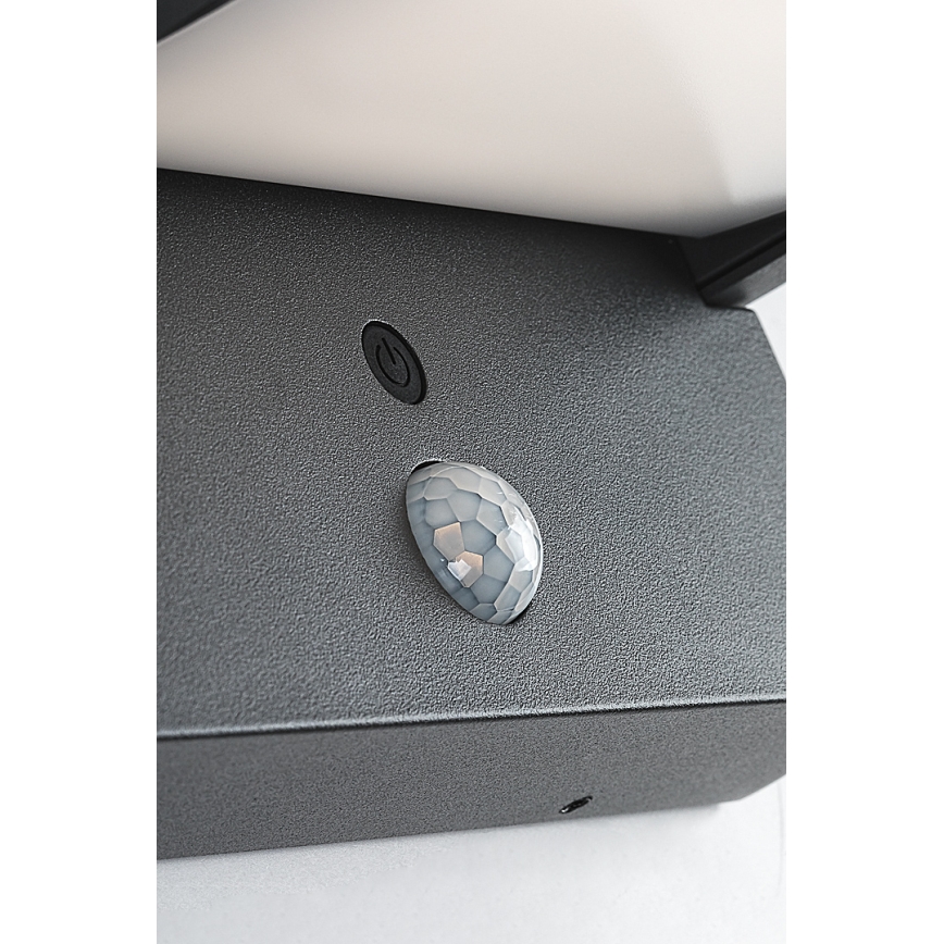 Brilagi - LED Solární nástěnné svítidlo se senzorem pohybu a soumraku ANKLE LED/10W/3,7V 3000 mAh 4000K IP65 antracit