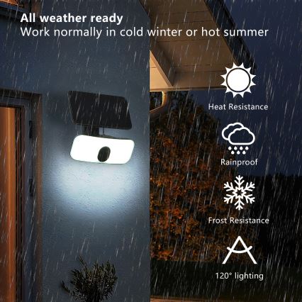 Brilagi - LED Solární nástěnné svítidlo se senzorem ROOF LED/13W/5V 4000 mAh IP65