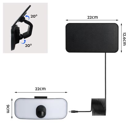 Brilagi - LED Solární nástěnné svítidlo se senzorem ROOF LED/13W/5V 4000 mAh IP65