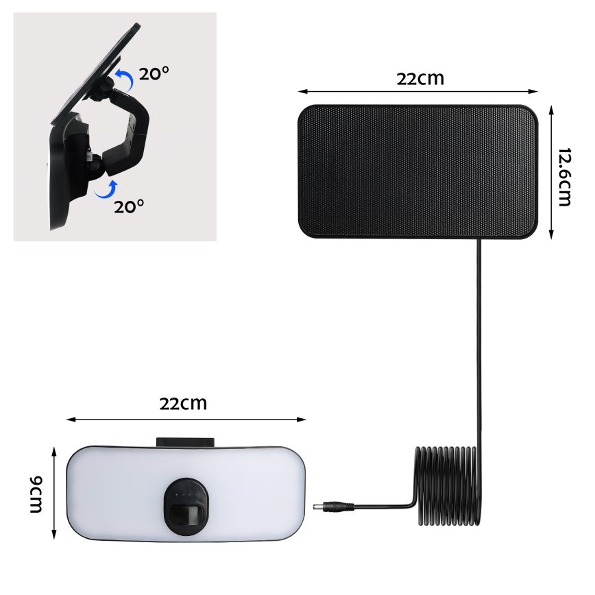 Brilagi - LED Solární nástěnné svítidlo se senzorem ROOF LED/13W/5V 4000 mAh IP65