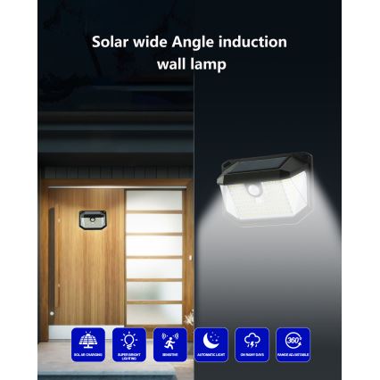 Brilagi - LED Solární nástěnné svítidlo se senzorem WALLIE LED/4W/5,5V 6500K IP65