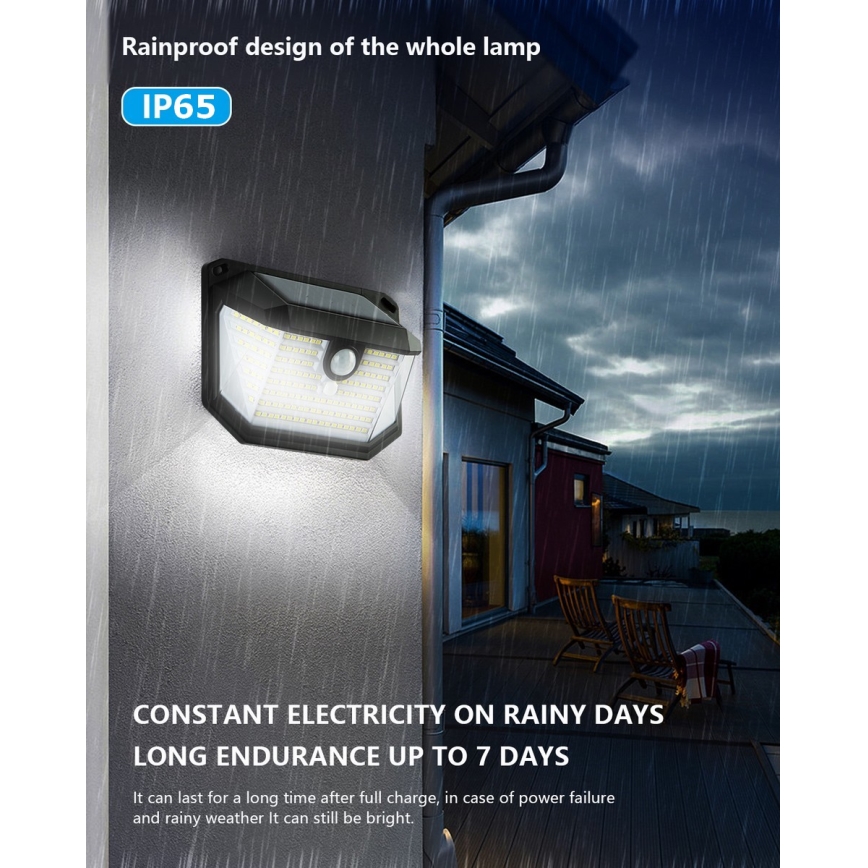 Brilagi - LED Solární nástěnné svítidlo se senzorem WALLIE LED/4W/5,5V 1200mAh 6500K IP65
