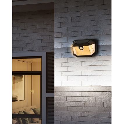 Brilagi - LED Solární nástěnné svítidlo se senzorem pohybu a soumraku WALLIE LED/4W/5,5V 1200 mAh 3000K IP65