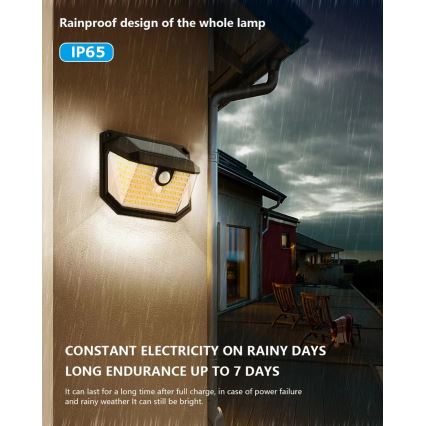Brilagi - LED Solární nástěnné svítidlo se senzorem pohybu a soumraku WALLIE LED/4W/5,5V 1200 mAh 3000K IP65