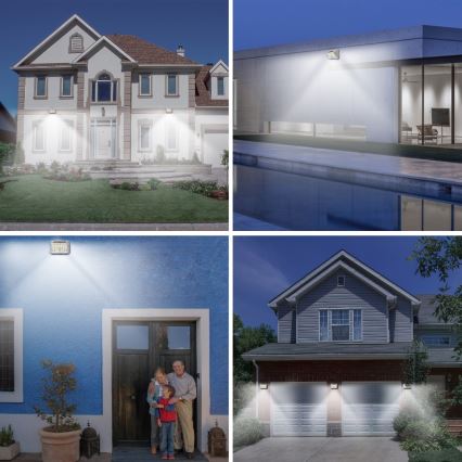 Brilagi - LED Solární nástěnné svítidlo se senzorem WALLIE LED/4W/5,5V 1200 mAh 6500K IP64 stříbrná