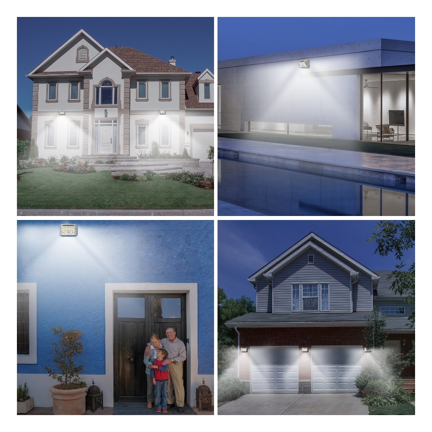 Brilagi - LED Solární nástěnné svítidlo se senzorem WALLIE LED/4W/5,5V 1200 mAh 6500K IP64 stříbrná