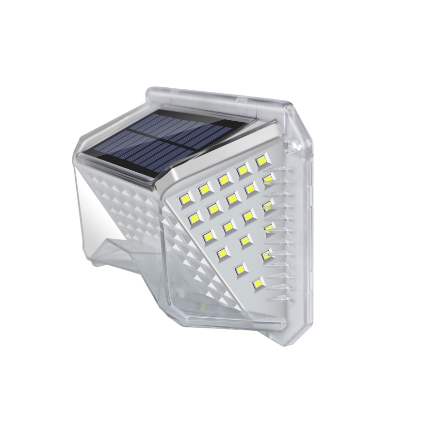 Brilagi - LED Solární nástěnné svítidlo se senzorem WALLIE LED/4W/5,5V 1200 mAh 6500K IP64 stříbrná