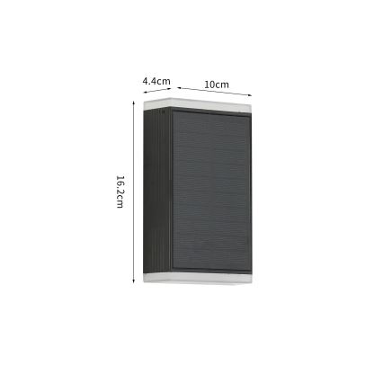 Brilagi - LED Solární nástěnné svítidlo SUN GUARD LED/2W/3,7V 2000 mAh IP45