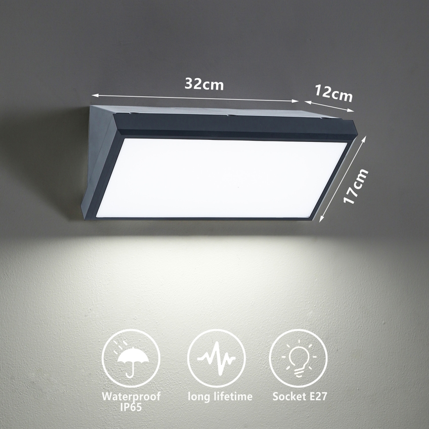 Brilagi - LED Stmívatelné venkovní nástěnné svítidlo TRIANGLE 1xE27/6W/230V 2700-6500K IP65 antracit