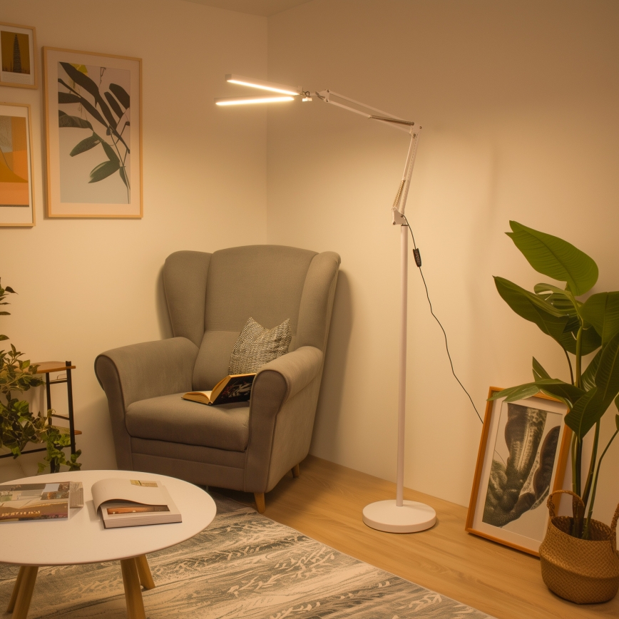 Brilagi - LED Stmívatelná flexibilní stojací lampa VARIO LED/14W/230V 3000-6000K 157 cm bílá