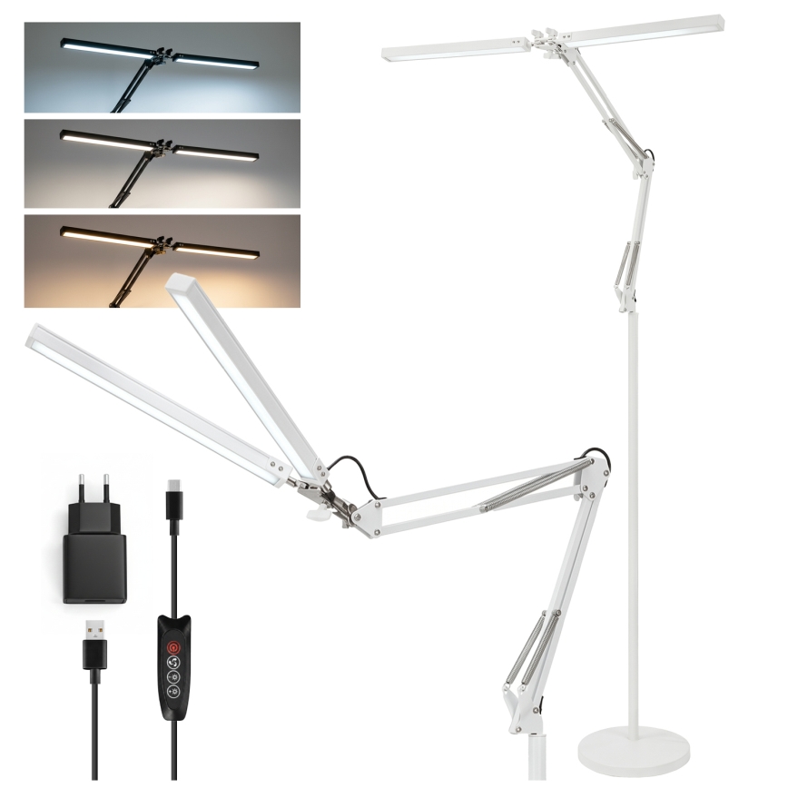Brilagi - LED Stmívatelná flexibilní stojací lampa VARIO LED/14W/230V 3000-6000K 157 cm bílá