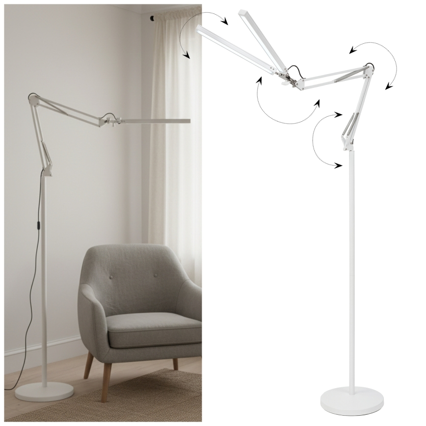 Brilagi - LED Stmívatelná flexibilní stojací lampa VARIO LED/14W/230V 3000-6000K 157 cm bílá