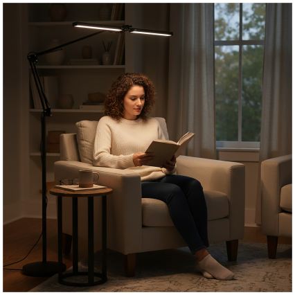 Brilagi - LED Stmívatelná flexibilní stojací lampa VARIO LED/14W/230V 3000-6000K 157 cm černá