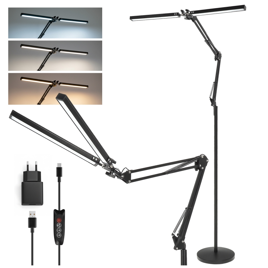 Brilagi - LED Stmívatelná flexibilní stojací lampa VARIO LED/14W/230V 3000-6000K 157 cm černá