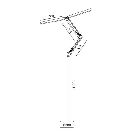 Brilagi - LED Stmívatelná flexibilní stojací lampa VARIO LED/14W/230V 3000-6000K 157 cm černá