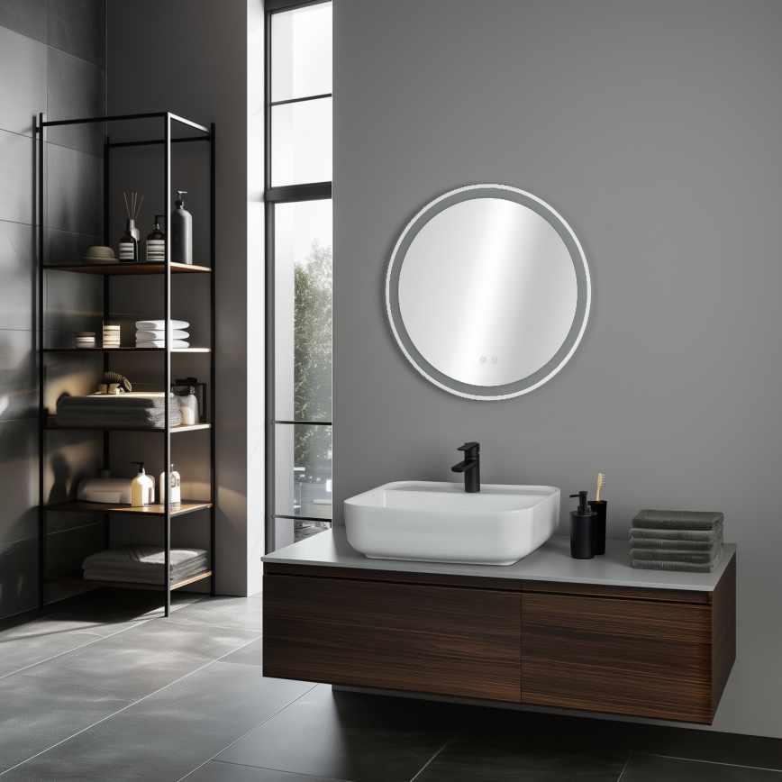 Brilagi - LED Koupelnové vyhřívané zrcadlo AVA ECO LED/11,5W/230V pr. 60 cm IP44 CRI 90 stmívatelné + CCT