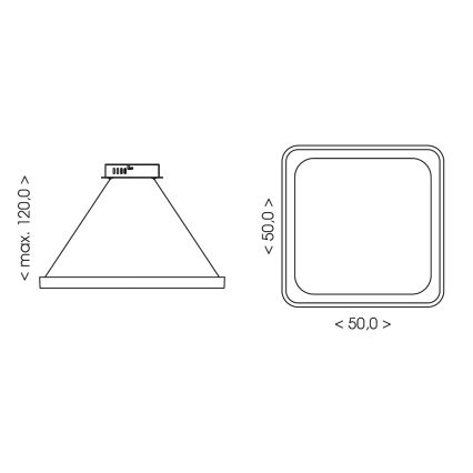 BRILAGI - LED Stmívatelný lustr na lanku FALCON SLIM LED/50W/230V 3000-6500K 50x50 cm béžová + dálkové ovládání