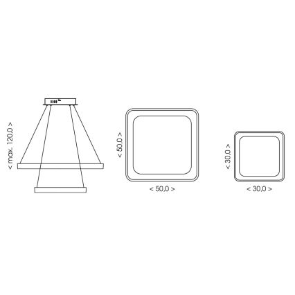 BRILAGI - LED Stmívatelný lustr na lanku FALCON SLIM LED/78W/230V 3000-6500K 50x50 cm béžová + dálkové ovládání