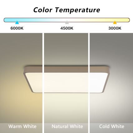 Brilagi - LED Stmívatelné stropní svítidlo POOL SQUARE LED/36W/230V 3000-6000K 40x40 cm béžová + dálkové ovládání