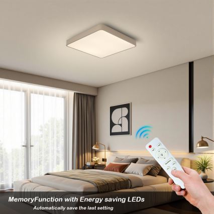 Brilagi - LED Stmívatelné stropní svítidlo POOL SQUARE LED/36W/230V 3000-6000K 40x40 cm béžová + dálkové ovládání