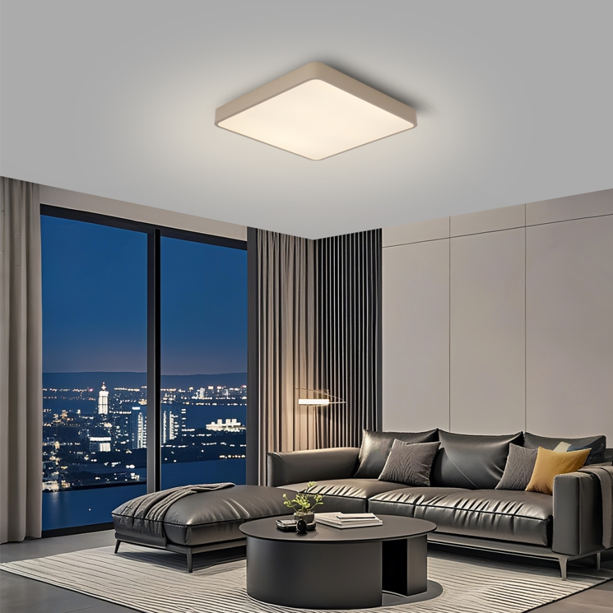 Brilagi - LED Stmívatelné stropní svítidlo POOL SQUARE LED/36W/230V 3000-6000K 40x40 cm béžová + dálkové ovládání