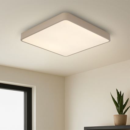 Brilagi - LED Stmívatelné stropní svítidlo POOL SQUARE LED/48W/230V 3000-6000K 50x50 cm béžová + dálkové ovládání