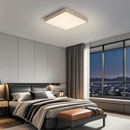 Brilagi - LED Stmívatelné stropní svítidlo POOL SQUARE LED/48W/230V 3000-6000K 50x50 cm béžová + dálkové ovládání