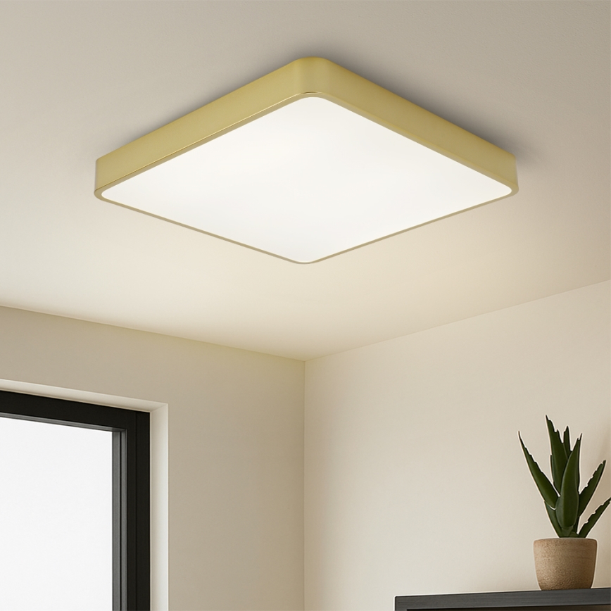Brilagi - LED Stmívatelné stropní svítidlo POOL SQUARE LED/48W/230V 3000-6000K 50x50 cm zlatá + dálkové ovládání