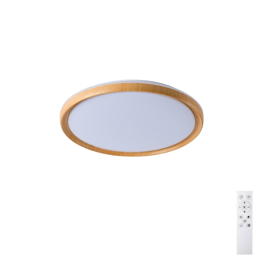 BRILAGI - LED Stmívatelné stropní svítidlo RIVO LED/72W/230V 3000-6000K dekor dřeva pr. 50 cm + dálkové ovládání