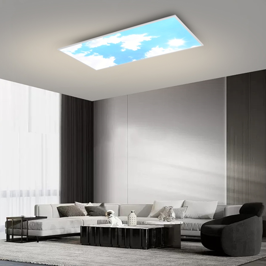 Brilagi - LED Stmívatelné stropní svítidlo SLIMFRAME LED/80W/230V 120x60 cm 3000-6000K stříbrná/modrá + dálkové ovládání
