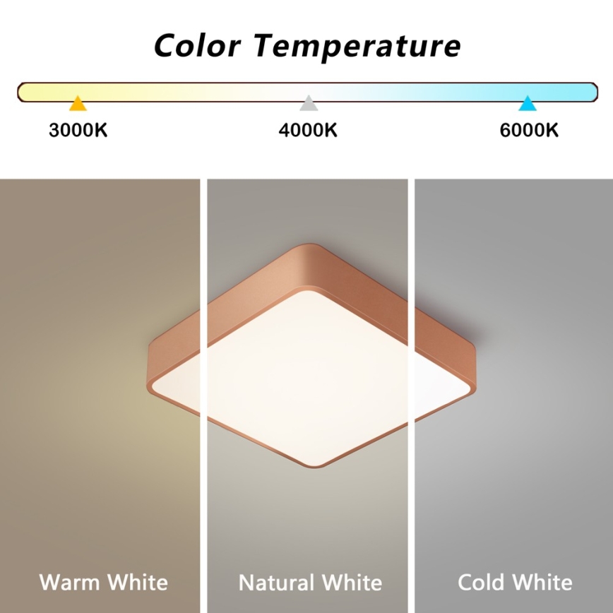 Brilagi - LED Stmívatelné stropní svítidlo POOL SQUARE LED/36W/230V 3000-6000K 40x40 cm bronzová + dálkové ovládání