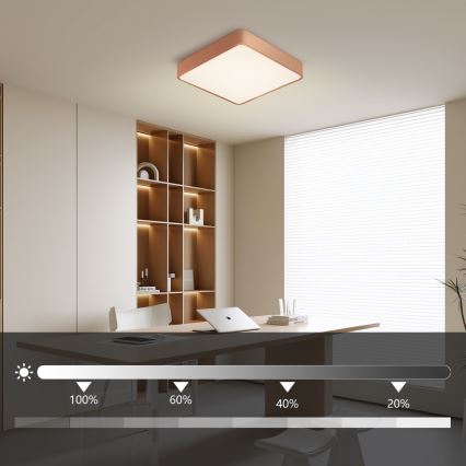 Brilagi - LED Stmívatelné stropní svítidlo POOL SQUARE LED/36W/230V 3000-6000K 40x40 cm bronzová + dálkové ovládání