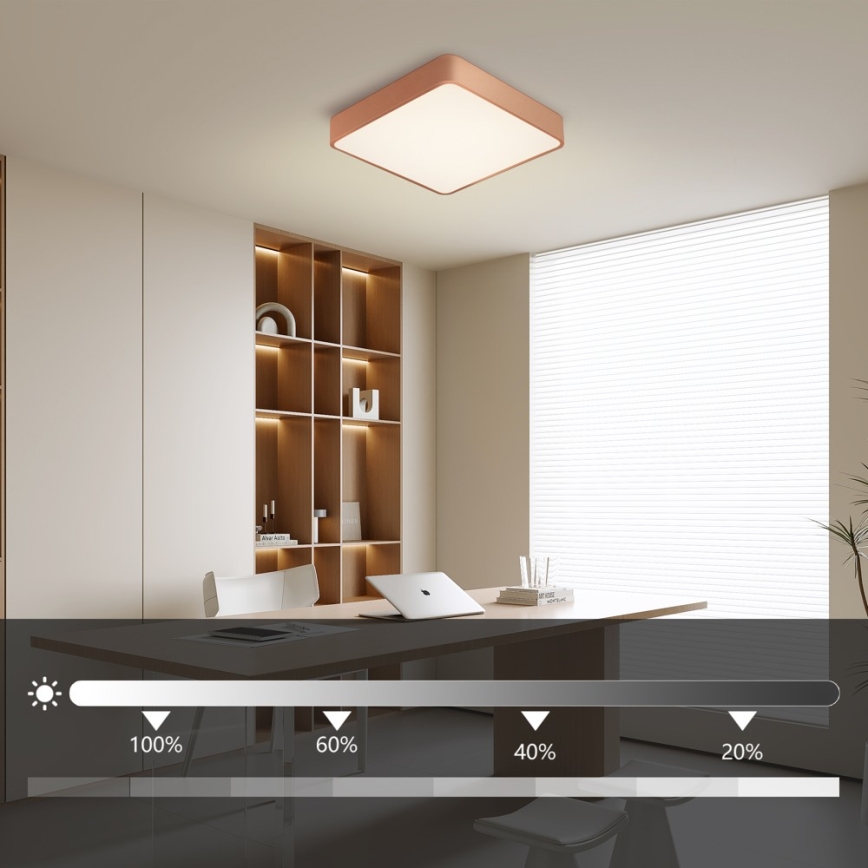 Brilagi - LED Stmívatelné stropní svítidlo POOL SQUARE LED/36W/230V 3000-6000K 40x40 cm bronzová + dálkové ovládání